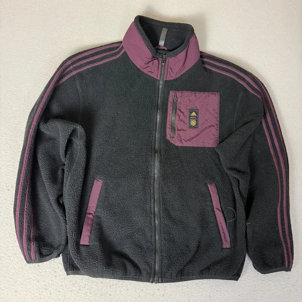 adidas Germany DFB HF4069 Fleece Jacket Men’s M Black Purple Full Zip